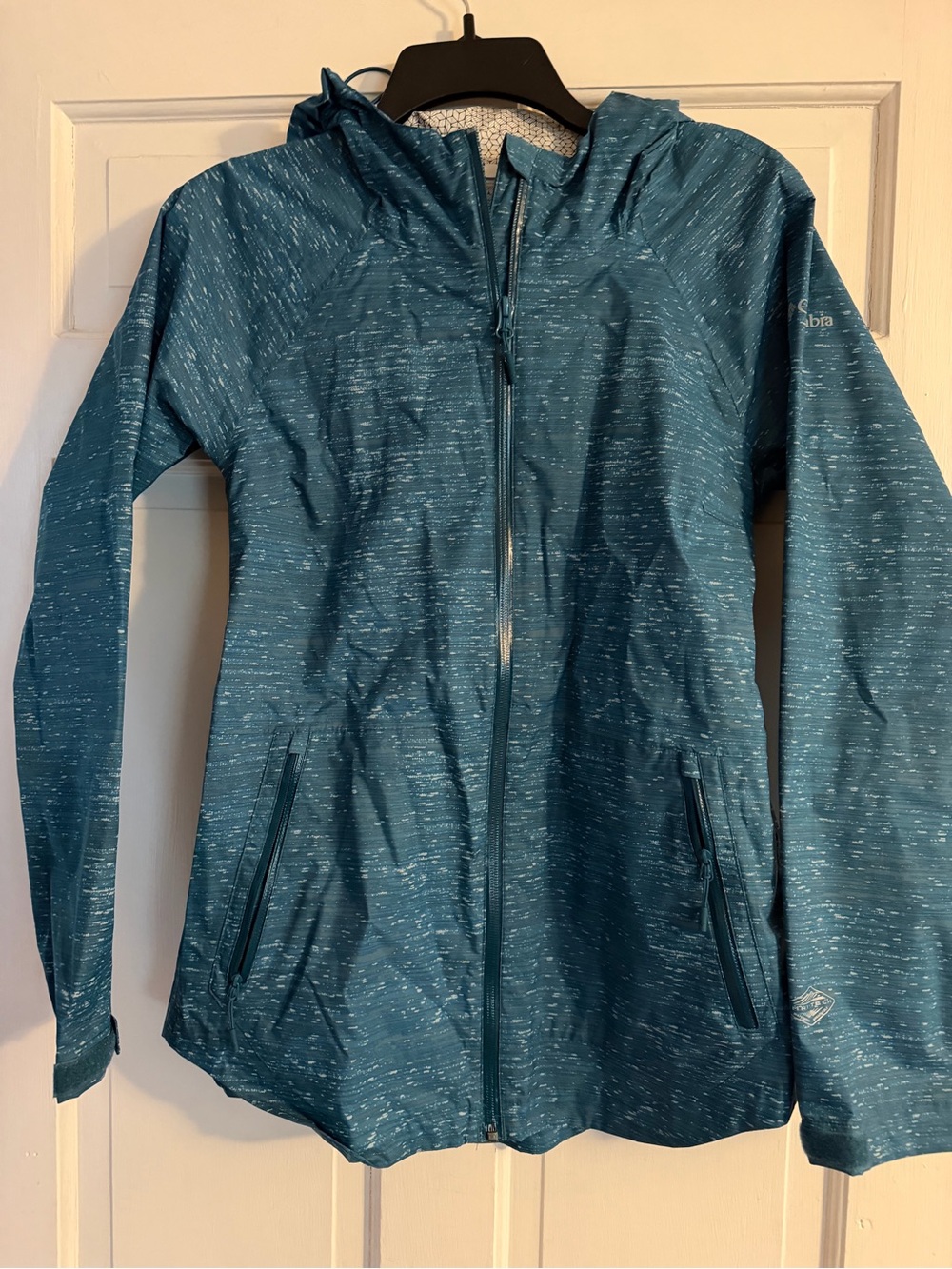 Columbia Blue Teal Hooded Lightweight Utility Jacket - Women's